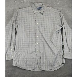 Polo Ralph‎ Lauren Lowell Y2K Sport Plaid Button Up Shirt 2-Ply Cotton Preppy Lg